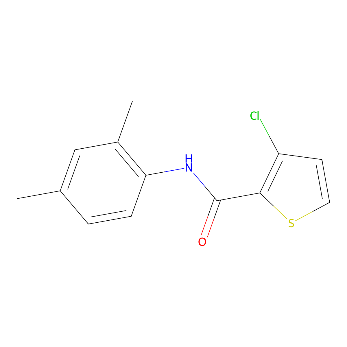 3-Chloro-N-(2,4-dimethylphenyl)-2-thiophenecarboxamide molecular structure, CAS 853328-84-4