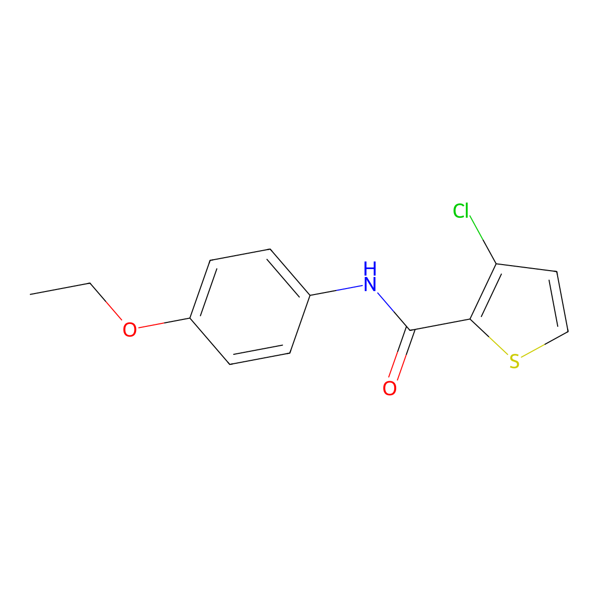 3-Chloro-N-(4-ethoxyphenyl)-2-thiophenecarboxamide molecular structure, CAS 853328-90-2
