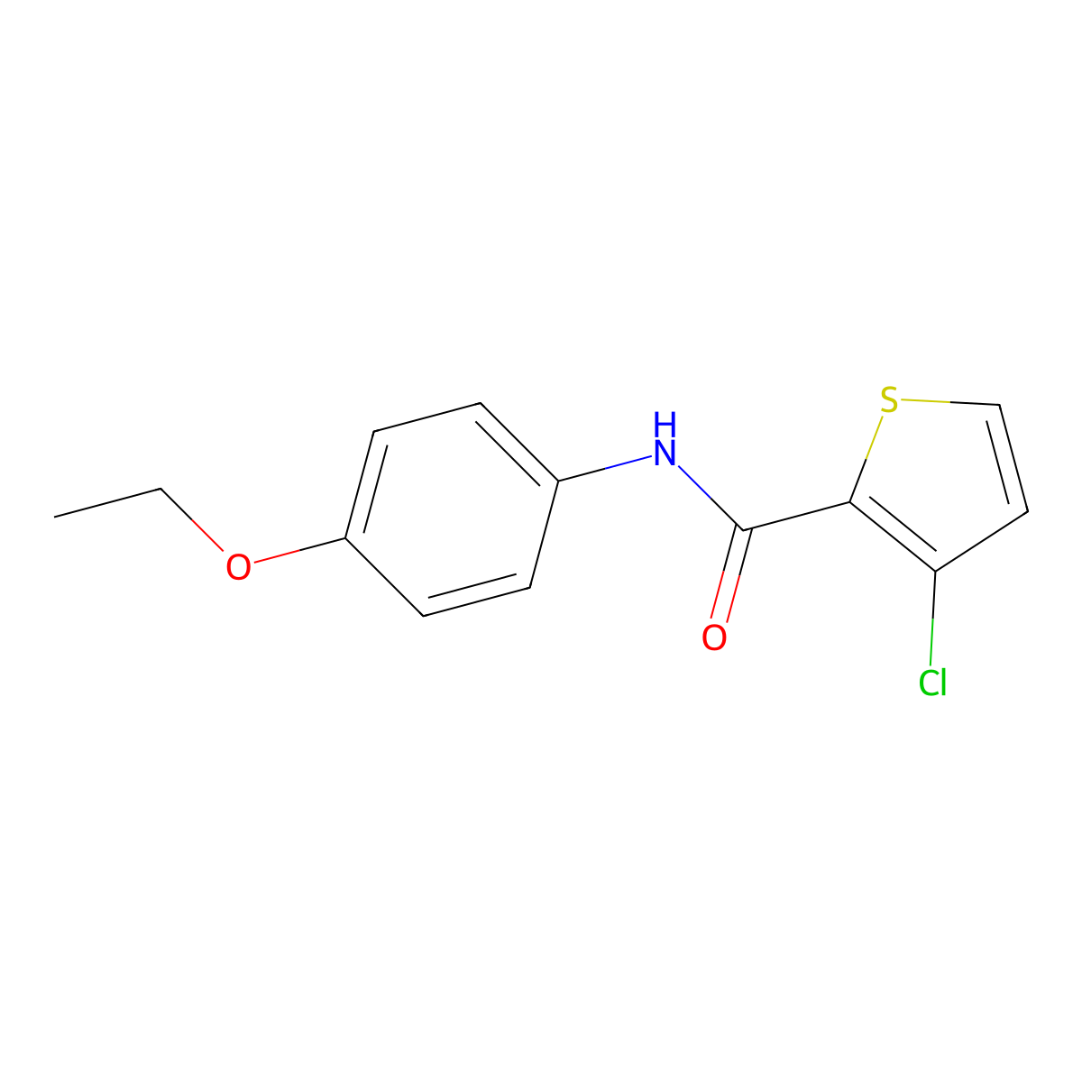 3-Chloro-N-(4-ethoxyphenyl)-2-thiophenecarboxamide molecular structure, CAS 853328-90-2