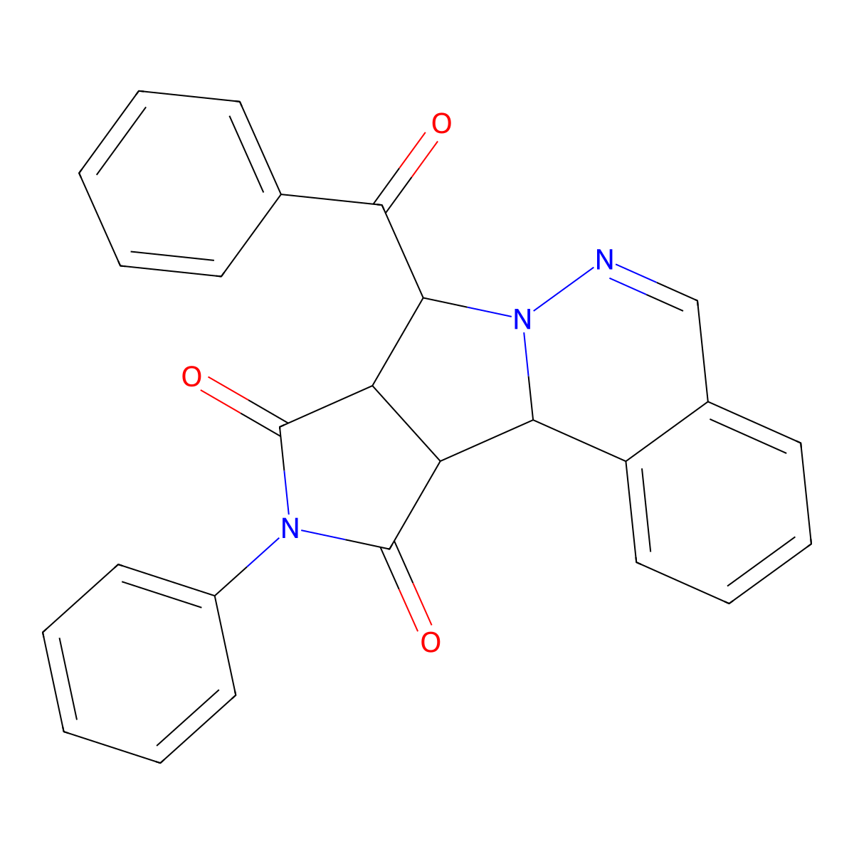 8-Benzoyl-10-phenyl-11A,11B-dihydro-8H-pyrrolo(3',4':3,4)pyrrolo(2,1-A)phthalazine-9,11(8AH,10H)-dione molecular structure, CAS 853330-06-0