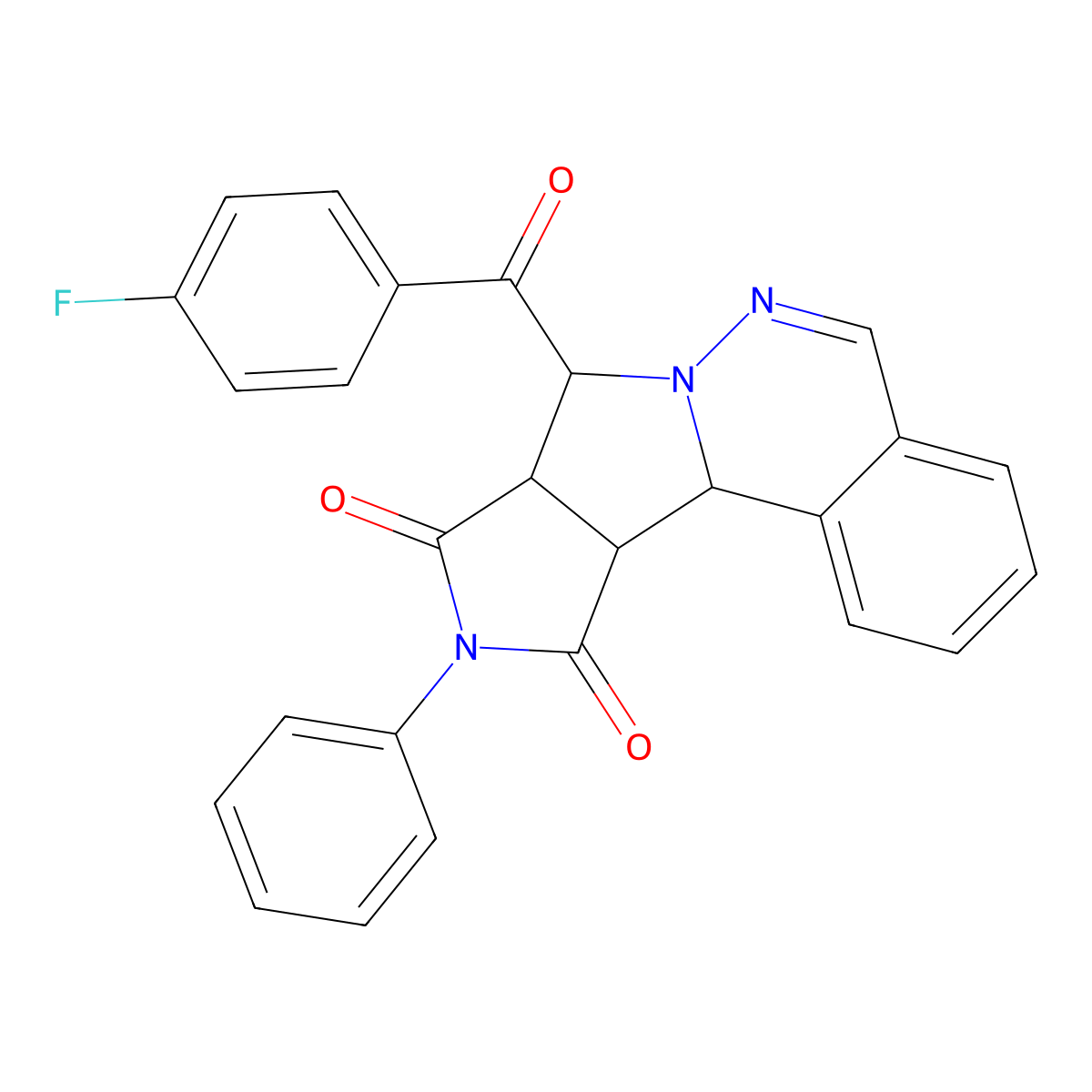 8-(4-Fluorobenzoyl)-10-phenyl-11A,11B-dihydro-8H-pyrrolo(3',4':3,4)pyrrolo(2,1-A)phthalazine-9,11(8AH,10H)-dione molecular structure, CAS 853330-12-8
