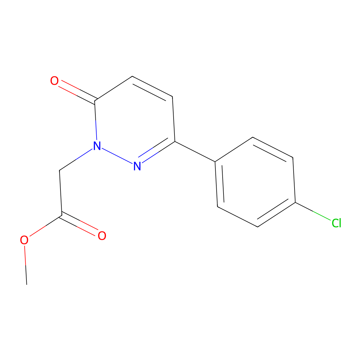 Methyl (3-(4-chlorophenyl)-6-oxo-1(6H)-pyridazinyl)acetate molecular structure, CAS 853330-21-9