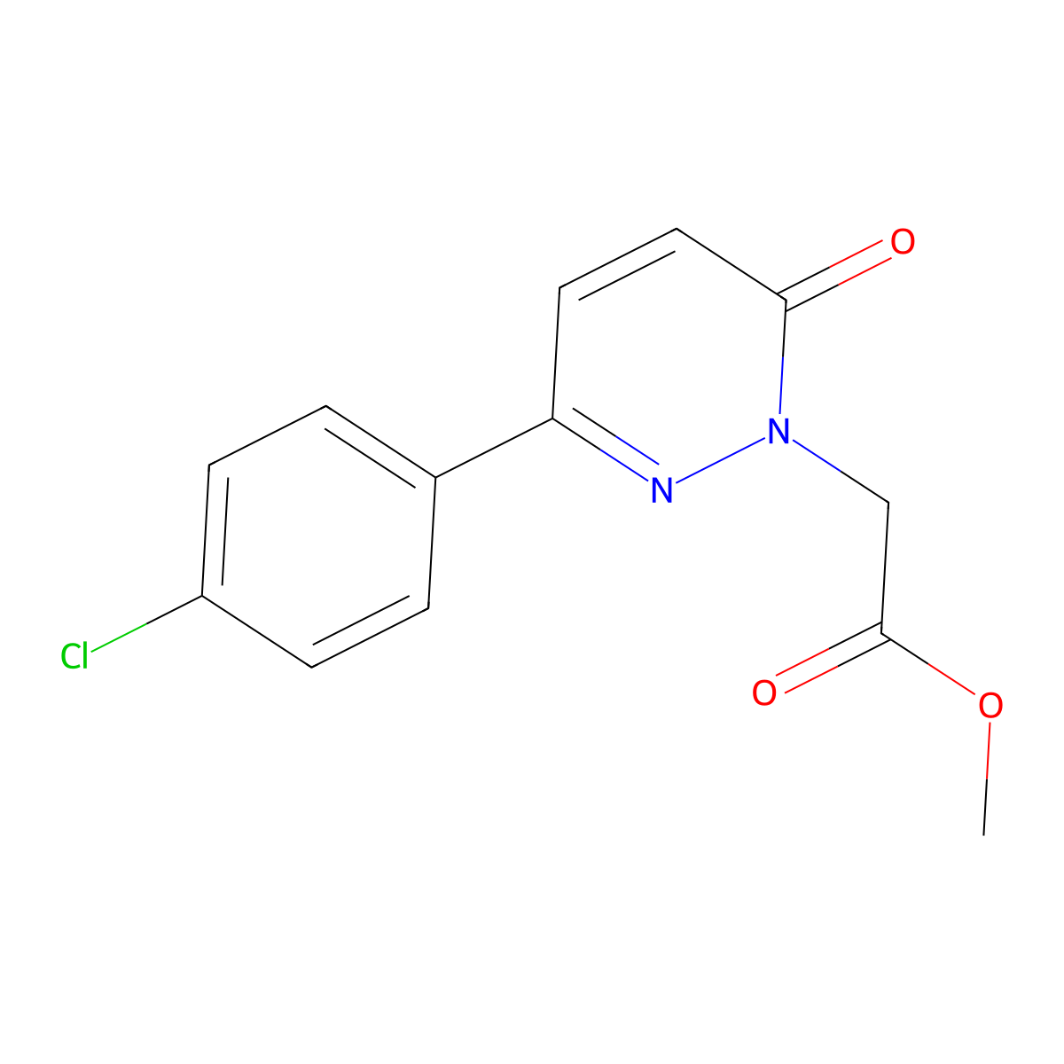 Methyl (3-(4-chlorophenyl)-6-oxo-1(6H)-pyridazinyl)acetate molecular structure, CAS 853330-21-9