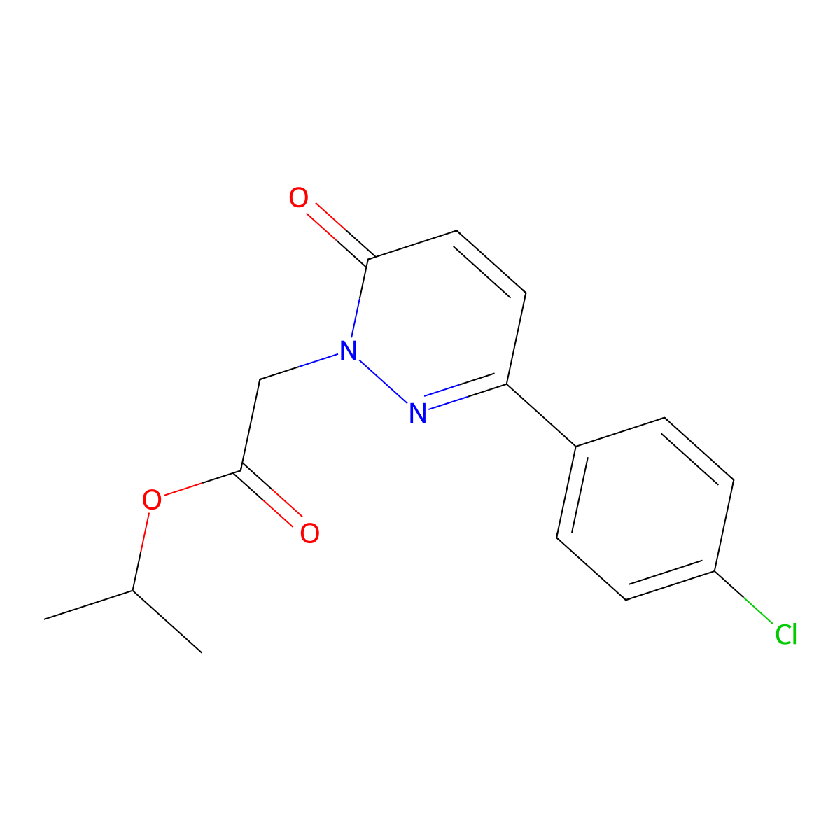 Isopropyl (3-(4-chlorophenyl)-6-oxo-1(6H)-pyridazinyl)acetate molecular structure, CAS 853330-24-2