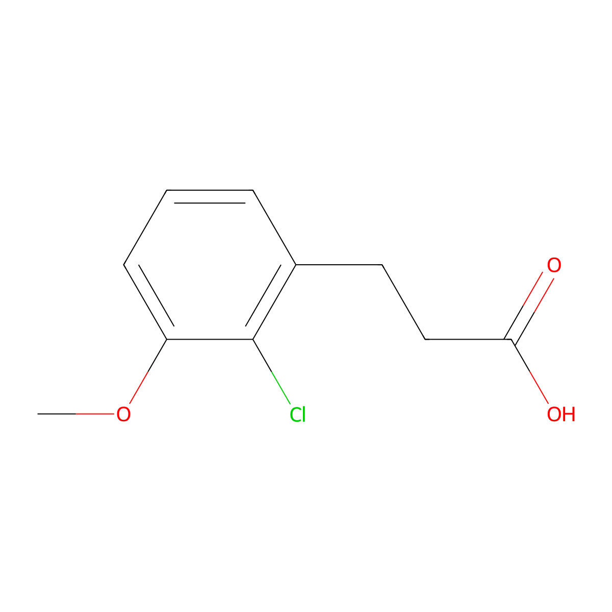 3-(2-Chloro-3-methoxyphenyl)propanoic acid molecular structure, CAS 853331-56-3