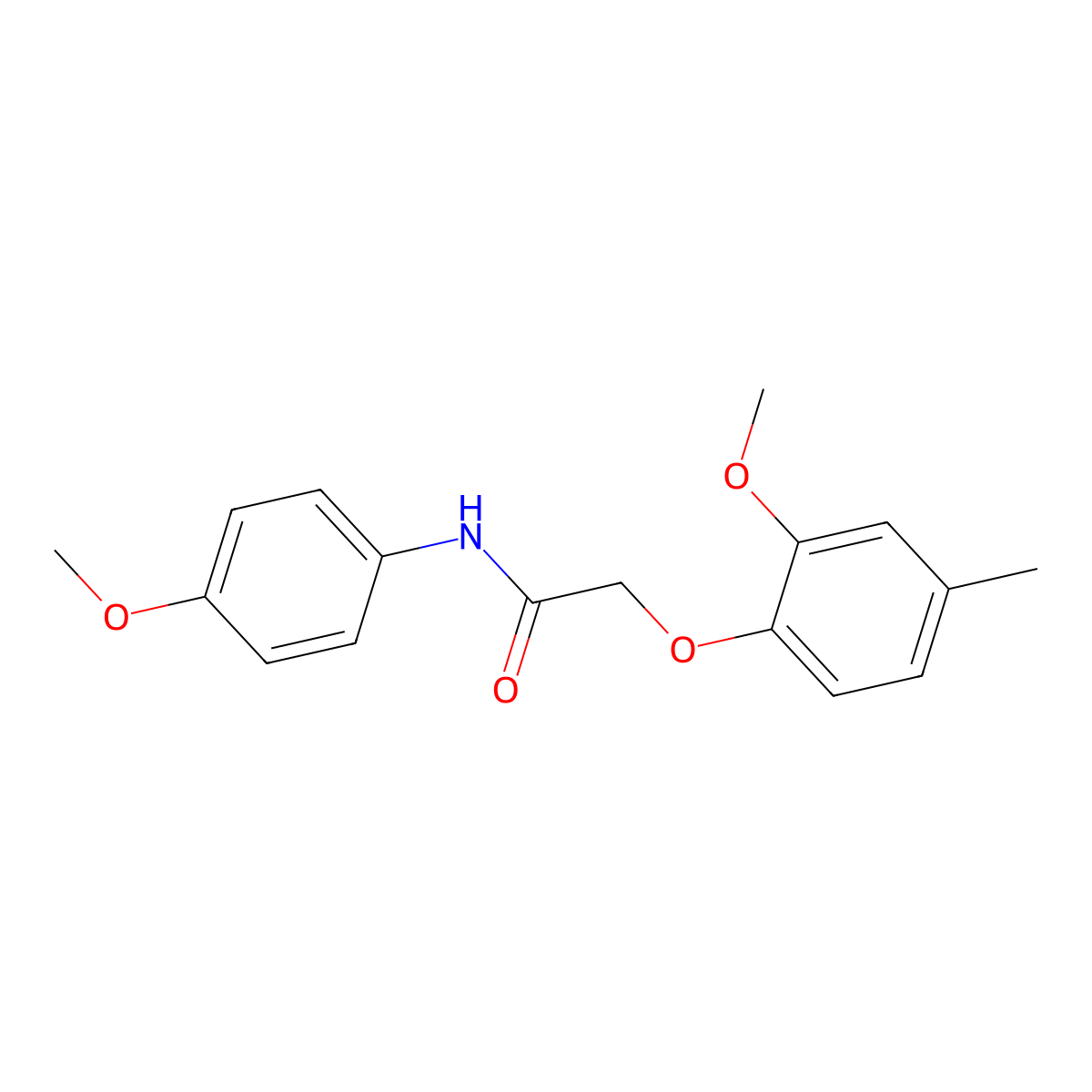 2-(2-Methoxy-4-methylphenoxy)-N-(4-methoxyphenyl)acetamide molecular structure, CAS 853332-10-2