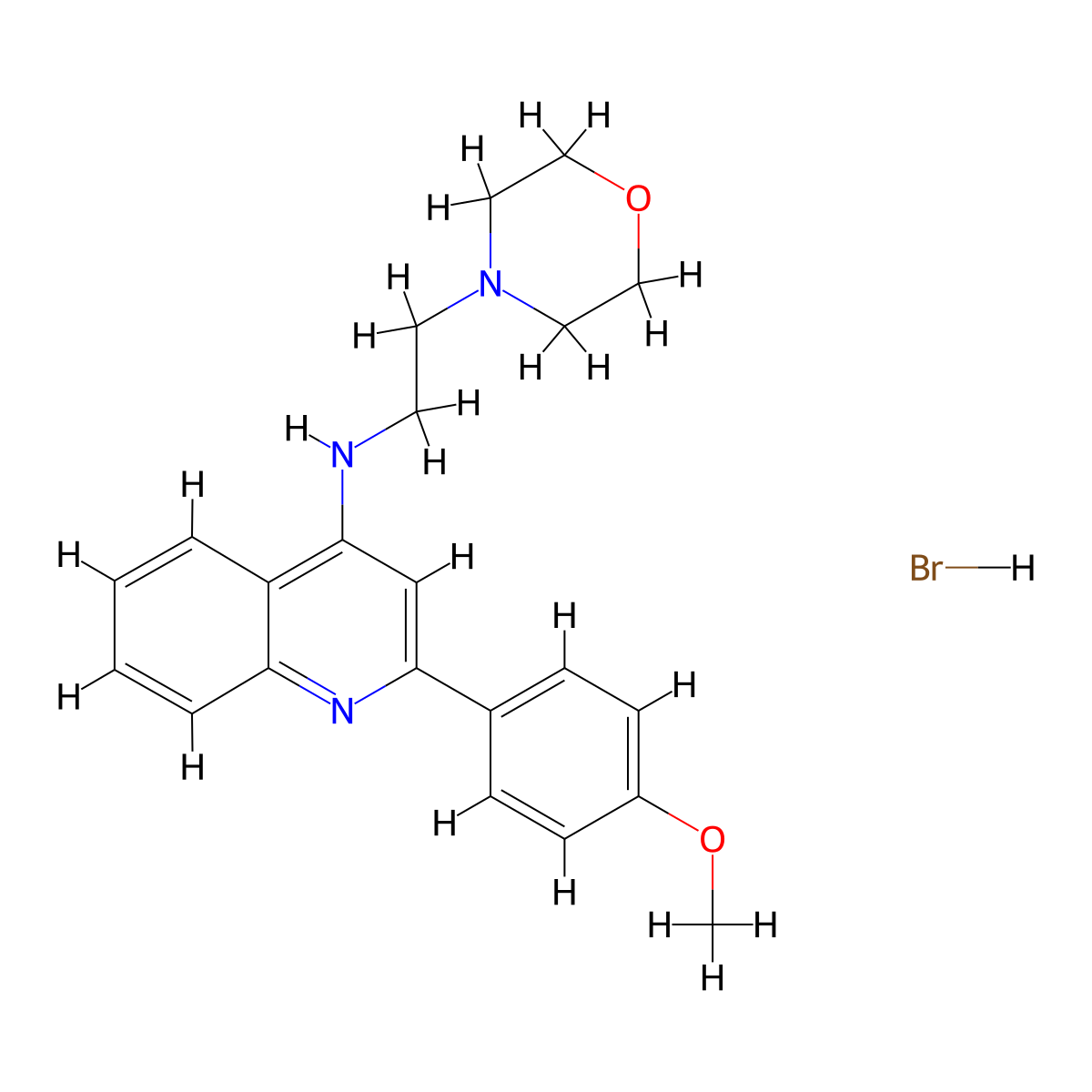 N-(2-(4-Methoxyphenyl)-4-quinolinyl)-N-(2-(4-morpholinyl)ethyl)amine hydrochloride molecular structure, CAS 853333-47-8