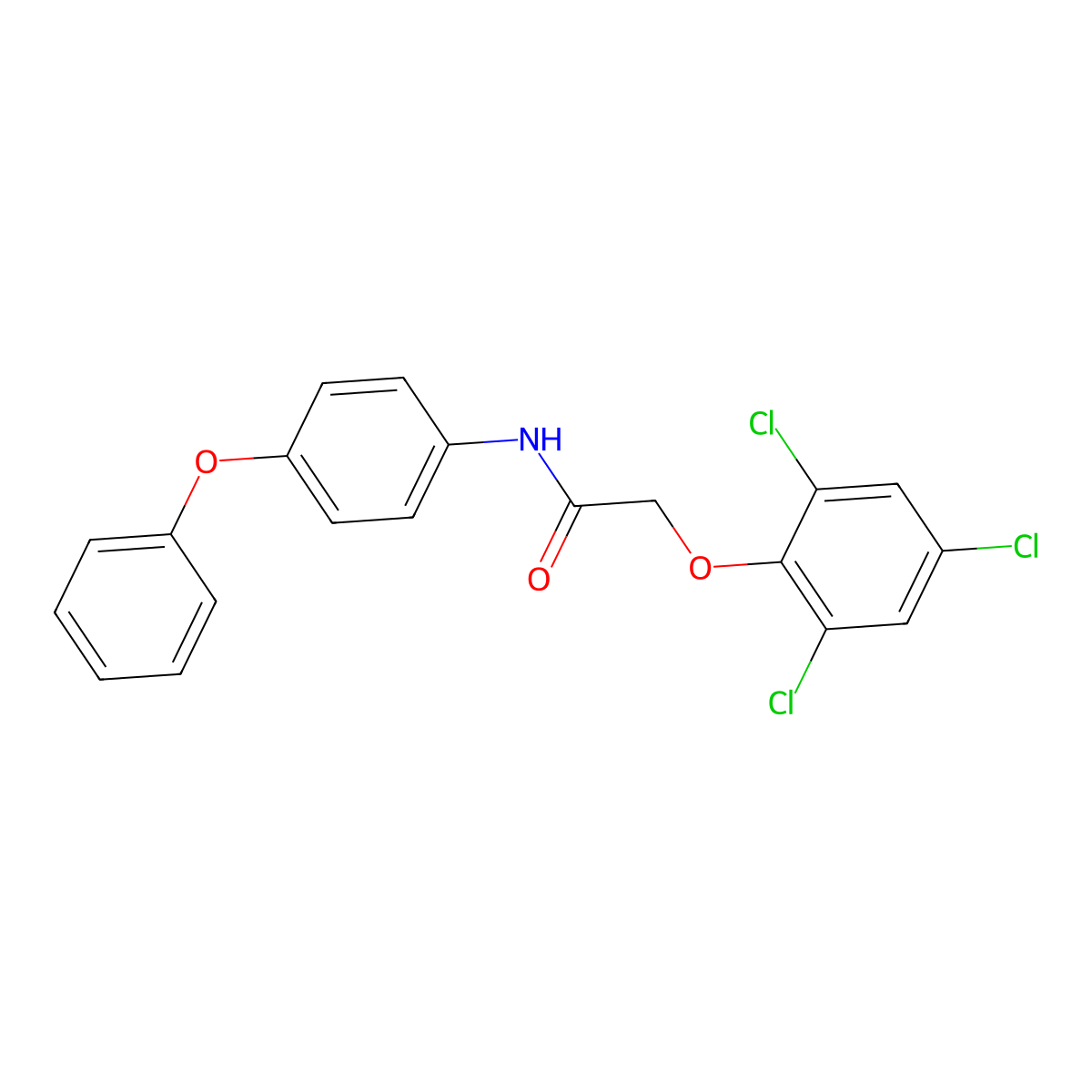 N-(4-Phenoxyphenyl)-2-(2,4,6-trichlorophenoxy)acetamide molecular structure, CAS 853333-66-1