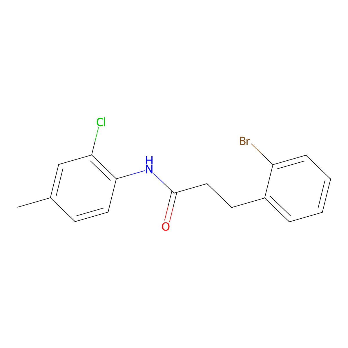 3-(2-Bromophenyl)-N-(2-chloro-4-methylphenyl)propanamide molecular structure, CAS 853333-84-3