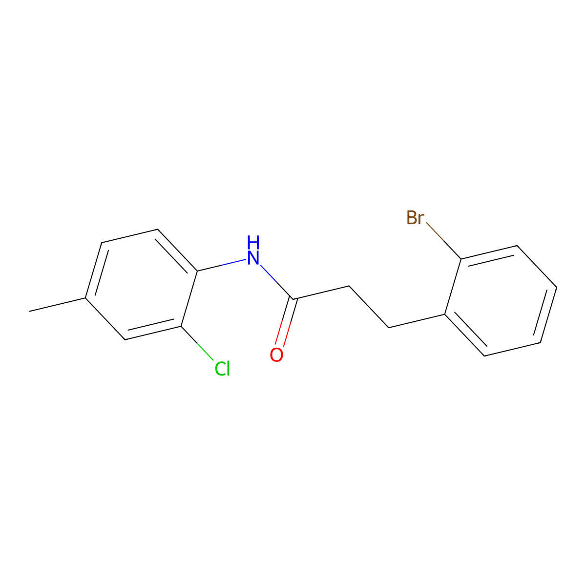 3-(2-Bromophenyl)-N-(2-chloro-4-methylphenyl)propanamide molecular structure, CAS 853333-84-3