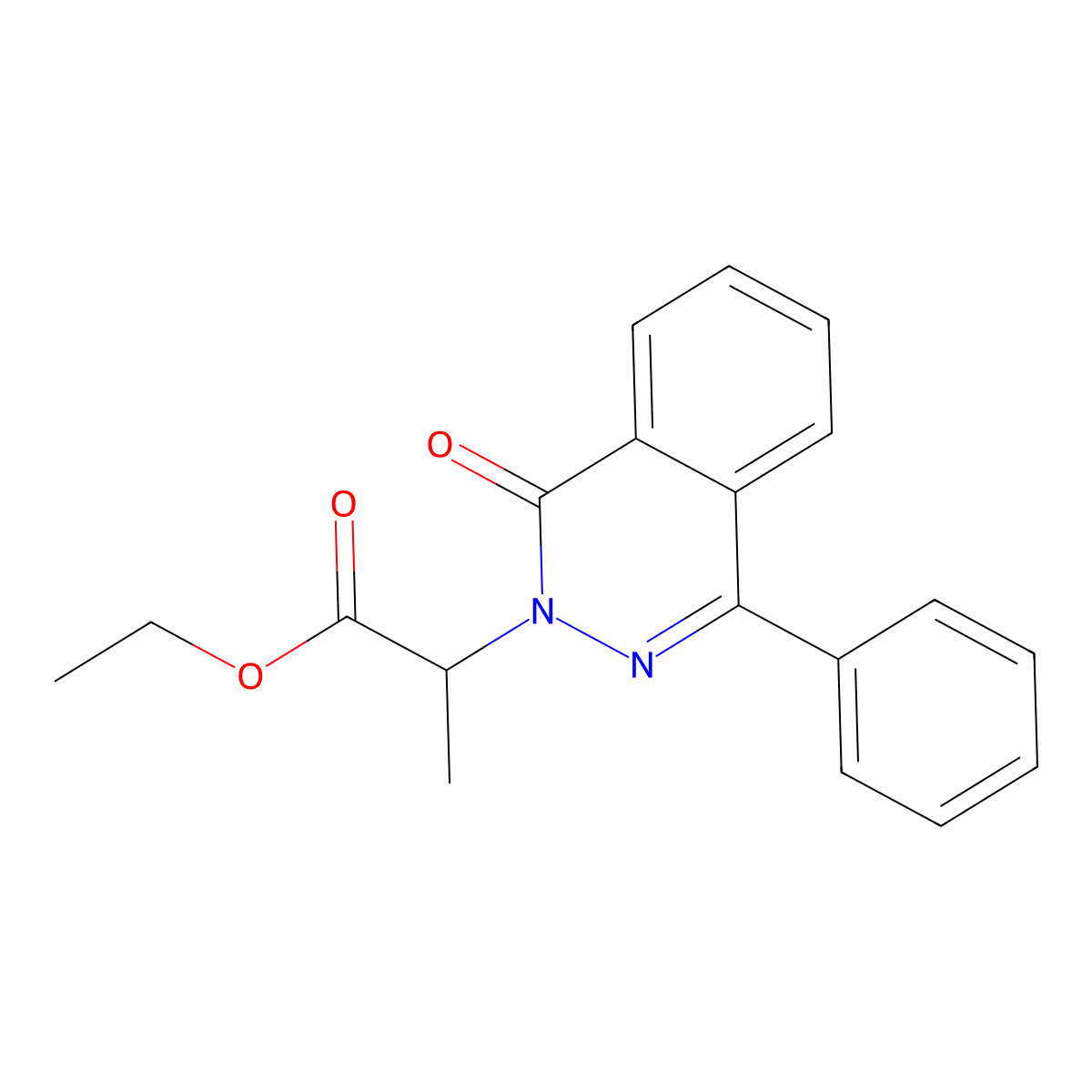 ethyl 2-[1-oxo-4-phenyl-2(1H)-phthalazinyl]propanoate molecular structure, CAS 853333-95-6