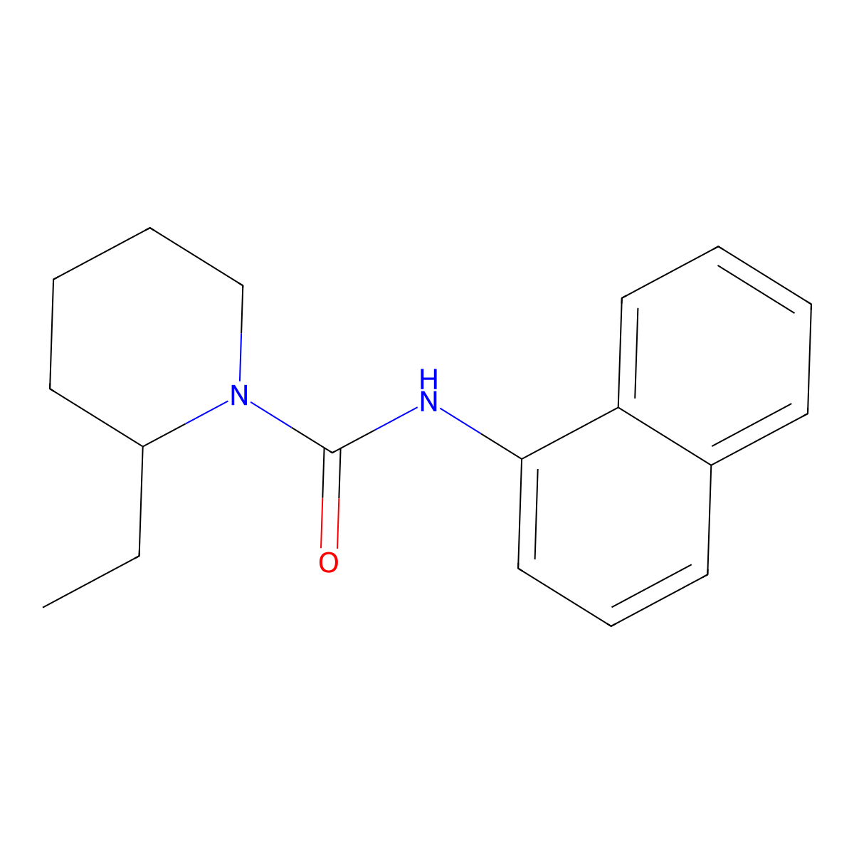 2-Ethyl-N-(1-naphthyl)-1-piperidinecarboxamide molecular structure, CAS 853334-34-6