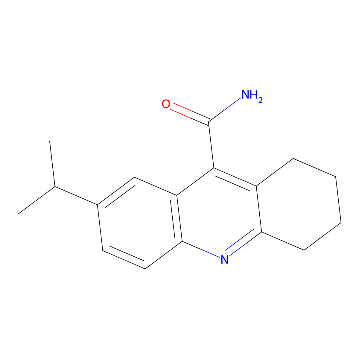 7-Isopropyl-1,2,3,4-tetrahydro-9-acridinecarboxamide molecular structure, CAS 853334-49-3