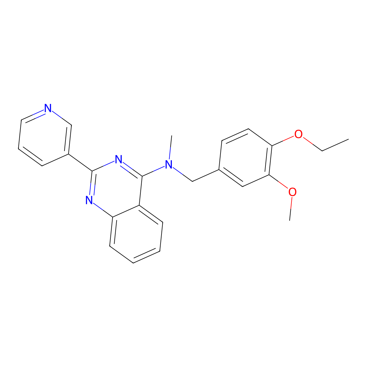 N-[(4-ethoxy-3-methoxyphenyl)methyl]-N-methyl-2-(3-pyridinyl)-4-quinazolinamine molecular structure, CAS 853339-68-1