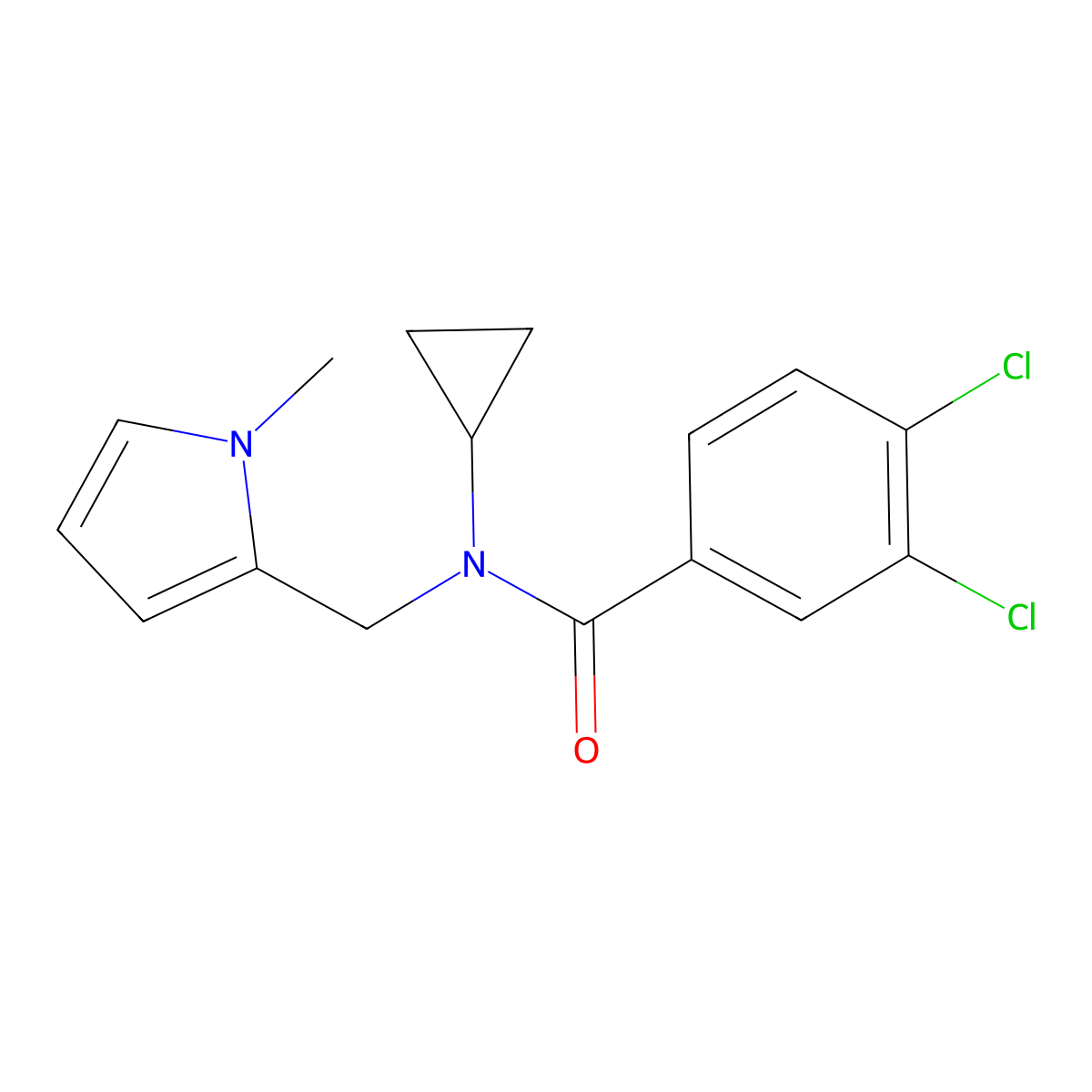 3,4-dichloro-N-cyclopropyl-N-[(1-methylpyrrol-2-yl)methyl]benzamide molecular structure, CAS 853345-11-6