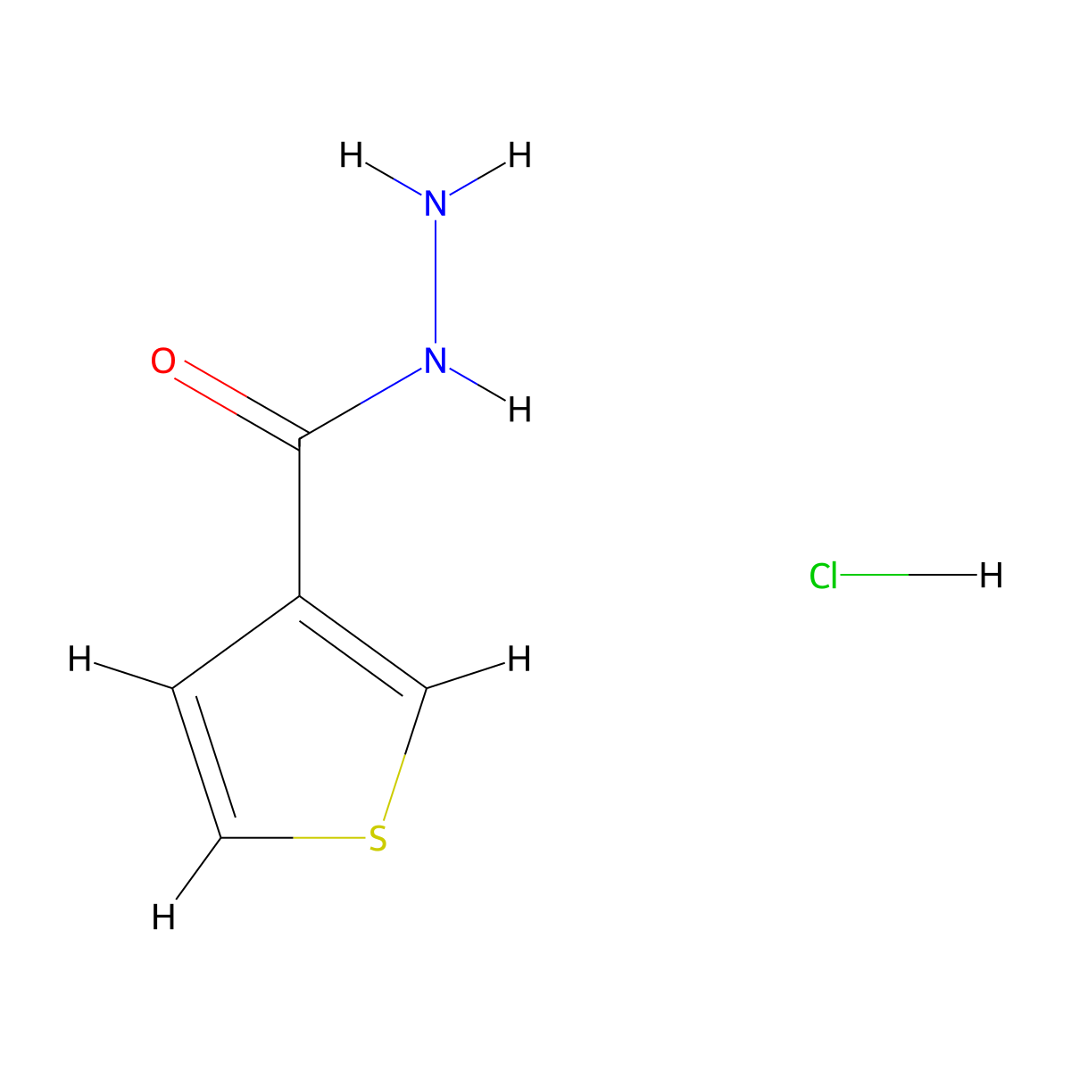 3-Thiophenecarbohydrazide hydrochloride molecular structure, CAS 853347-83-8