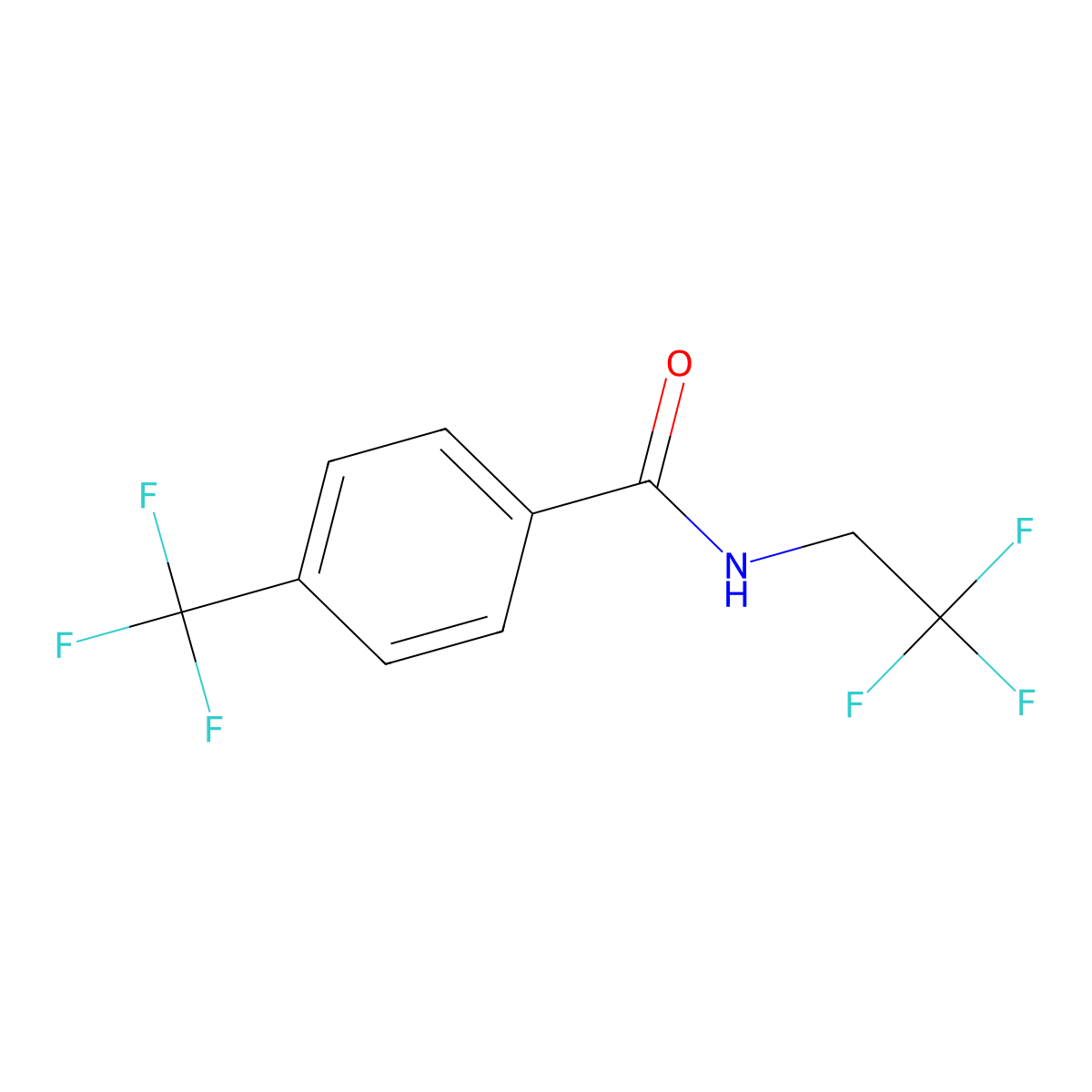 N-(2,2,2-Trifluoroethyl)-4-trifluoromethylbenzamide molecular structure, CAS 853348-02-4