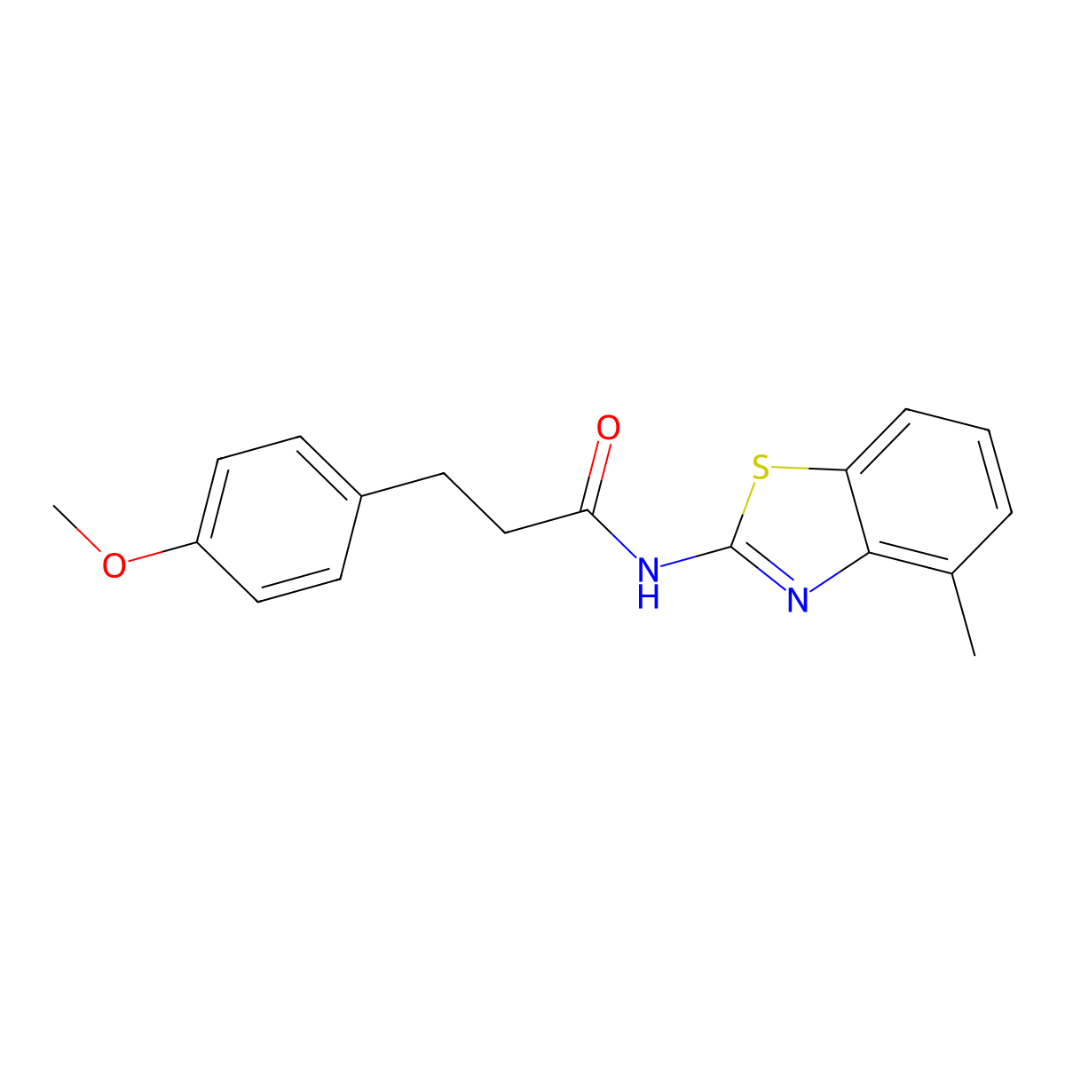 3-(4-methoxyphenyl)-N-(4-methyl-1,3-benzothiazol-2-yl)propanamide molecular structure, CAS 853354-71-9