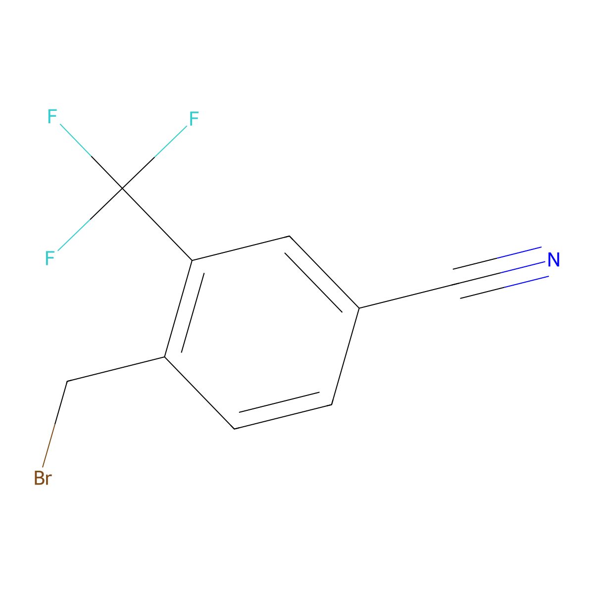 4-(Bromomethyl)-3-(trifluoromethyl)benzonitrile molecular structure, CAS 853368-32-8