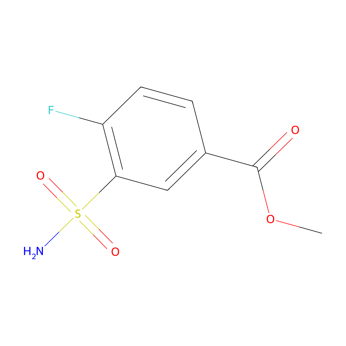 Methyl 4-fluoro-3-sulfamoylbenzoate molecular structure, CAS 85338-72-3