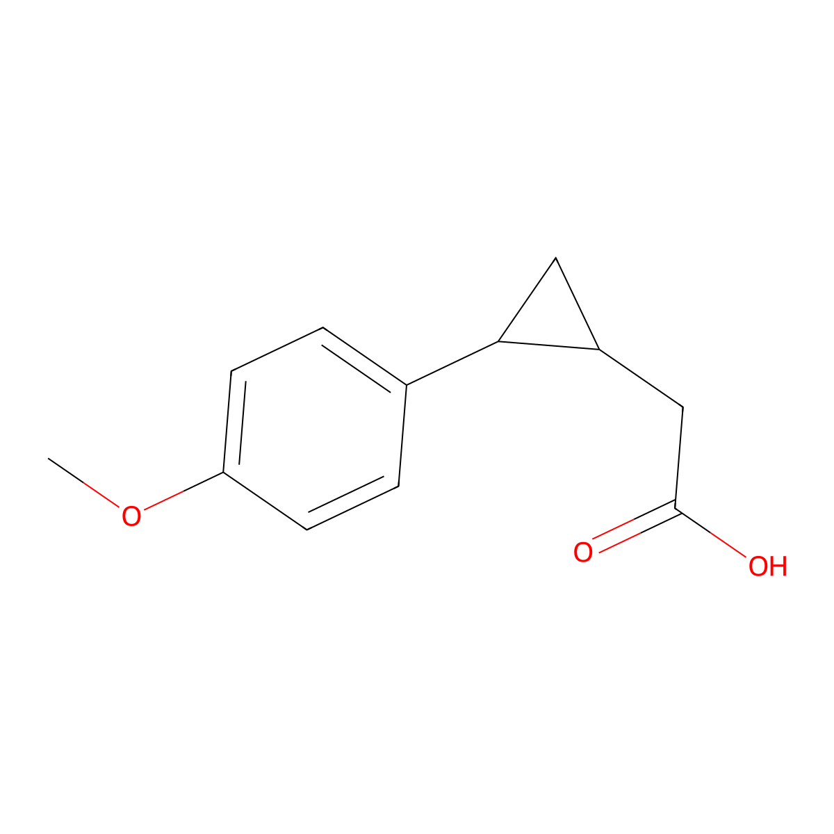 2-[2-(4-Methoxyphenyl)cyclopropyl]acetic acid molecular structure, CAS 853400-98-3