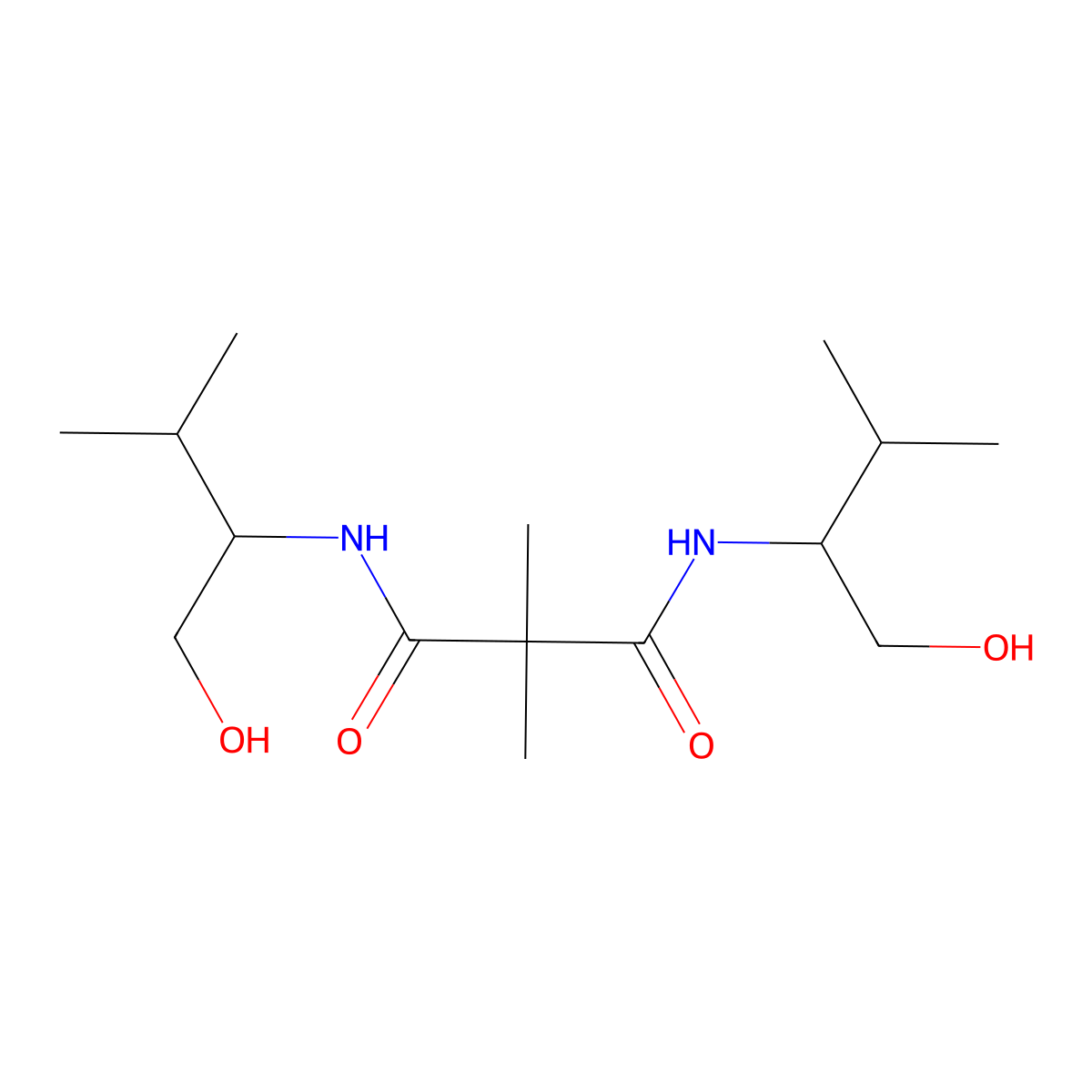 N1,N3-Bis((S)-1-hydroxy-3-methylbutan-2-YL)-2,2-dimethylmalonamide molecular structure, CAS 853406-69-6