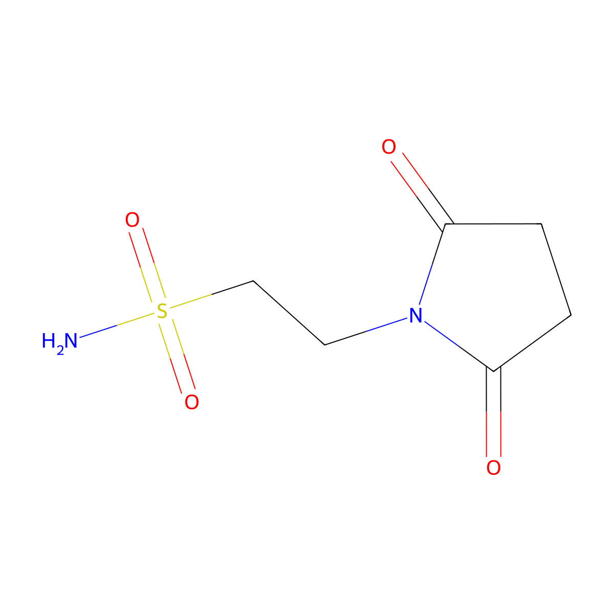 2-(2,5-Dioxopyrrolidin-1-yl)ethane-1-sulfonamide molecular structure, CAS 85344-47-4