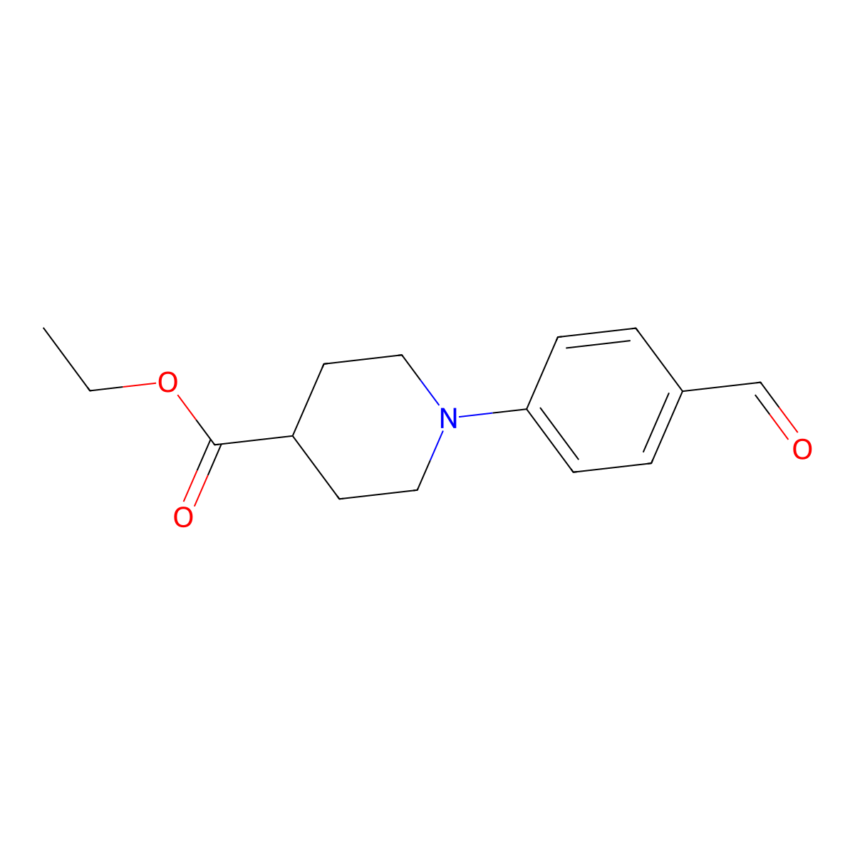 Ethyl 1-(4-formylphenyl)piperidine-4-carboxylate molecular structure, CAS 85345-11-5