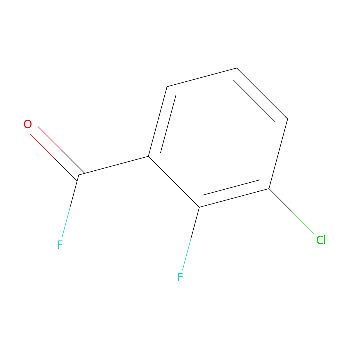 3-Chloro-2-fluorobenzoyl fluoride molecular structure, CAS 85345-74-0
