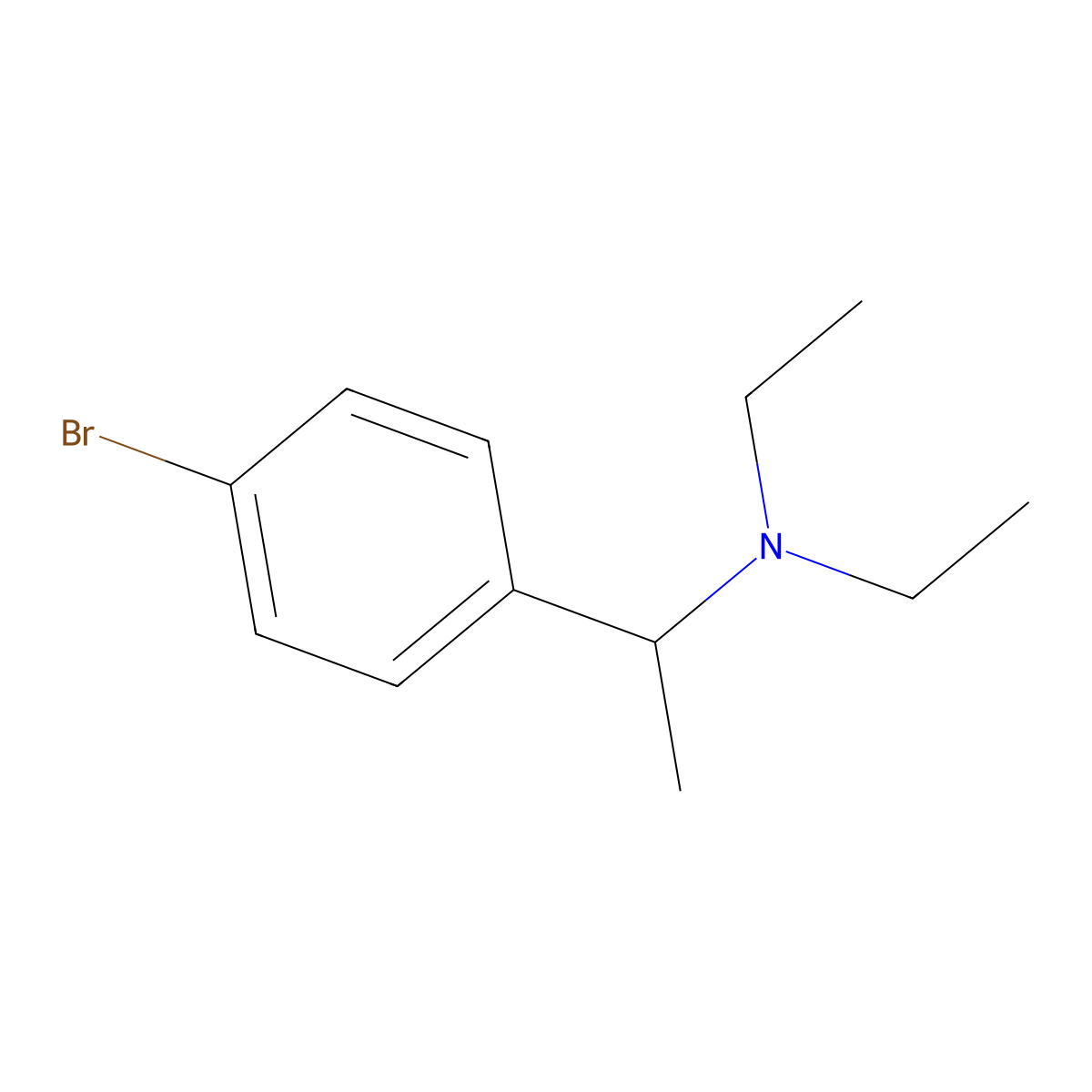 1-(4-bromophenyl)-N,N-diethylethanamine molecular structure, CAS 85345-80-8