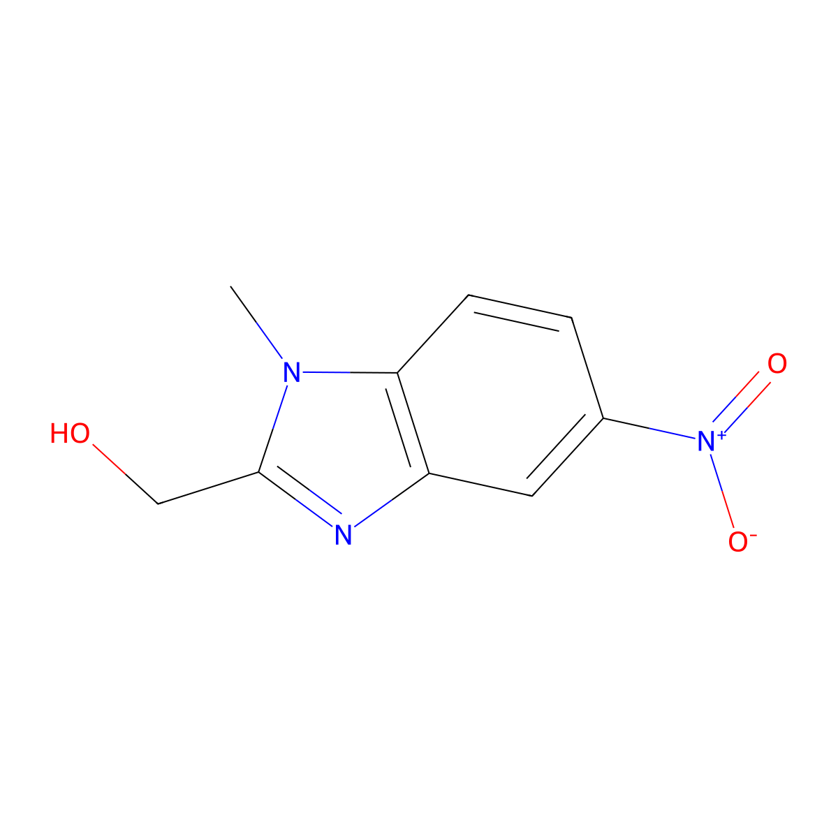 1-Methyl-5-nitro-1H-benzimidazole-2-methanol molecular structure, CAS 85346-50-5