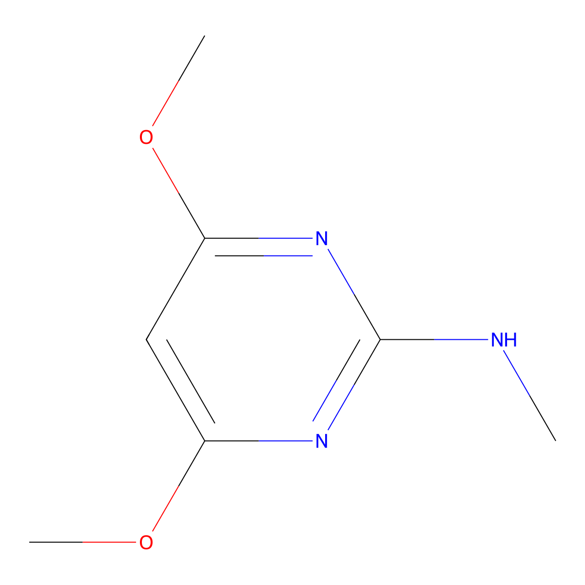 4,6-dimethoxy-N-methylpyrimidin-2-amine molecular structure, CAS 85346-72-1