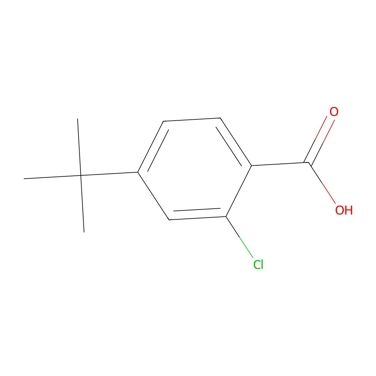 2-Chloro-4-(1,1-dimethylethyl)benzoic acid molecular structure, CAS 85352-14-3