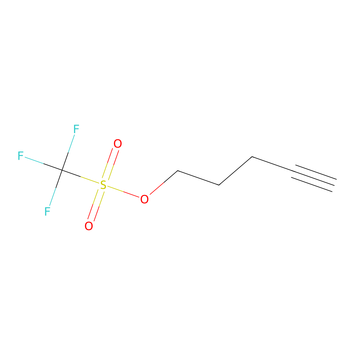 Pent-4-yn-1-yl trifluoromethanesulfonate molecular structure, CAS 85355-19-7