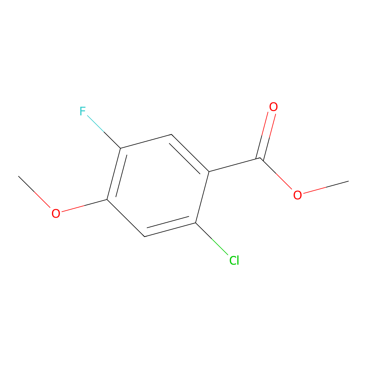 Methyl 2-chloro-5-fluoro-4-methoxybenzoate molecular structure, CAS 853569-68-3