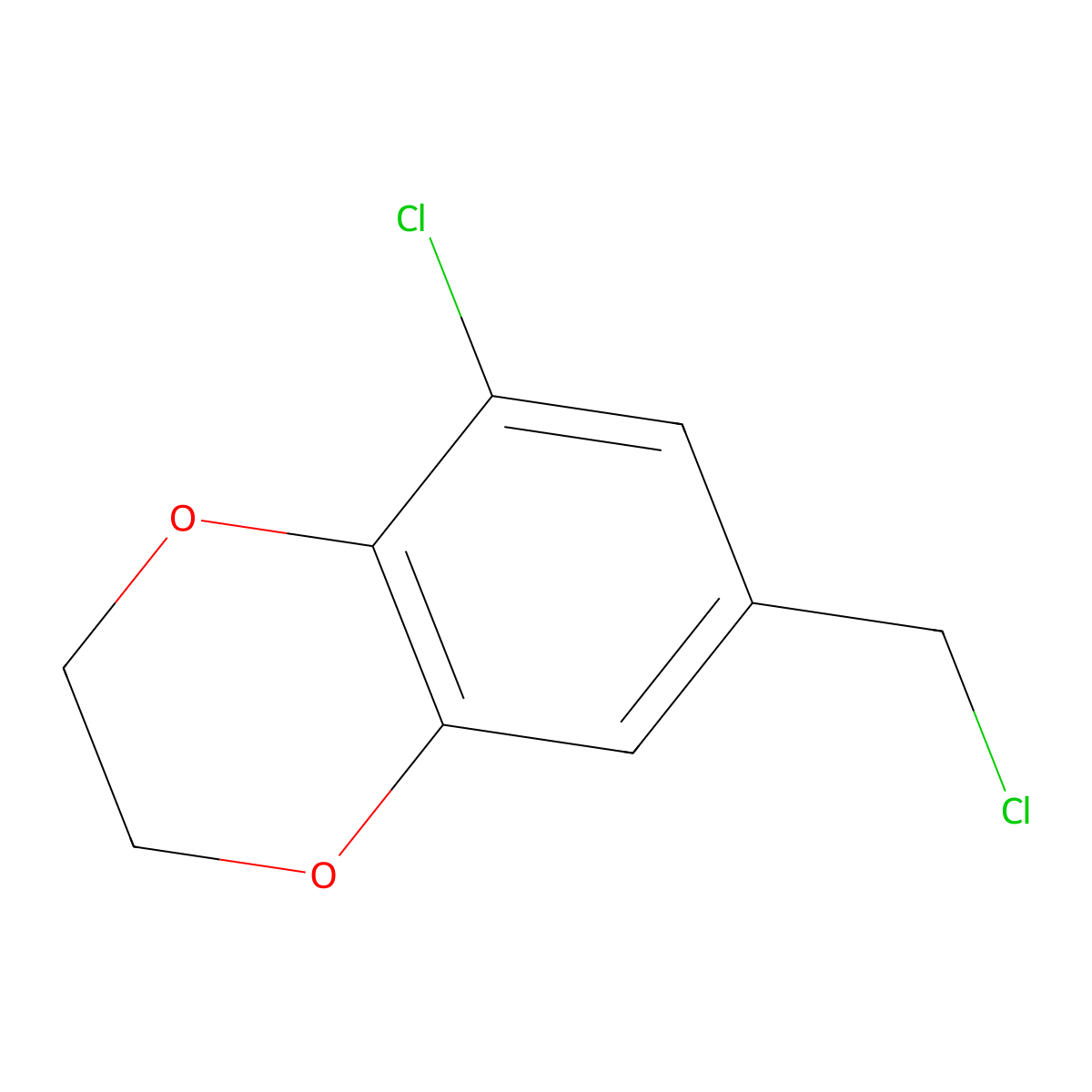 5-Chloro-7-(chloromethyl)-2,3-dihydro-1,4-benzodioxine molecular structure, CAS 853574-37-5