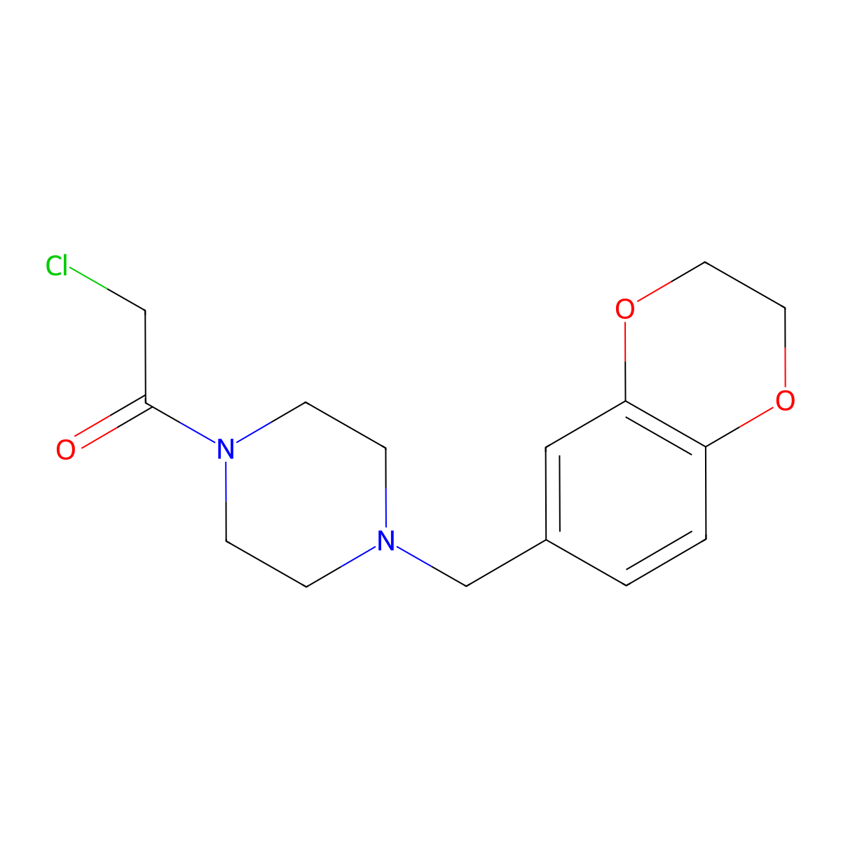 2-Chloro-1-[4-(2,3-dihydro-1,4-benzodioxin-6-ylmethyl)piperazin-1-yl]ethan-1-one molecular structure, CAS 853574-38-6