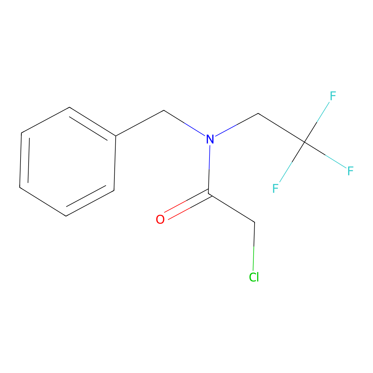 N-benzyl-2-chloro-N-(2,2,2-trifluoroethyl)acetamide molecular structure, CAS 853574-45-5