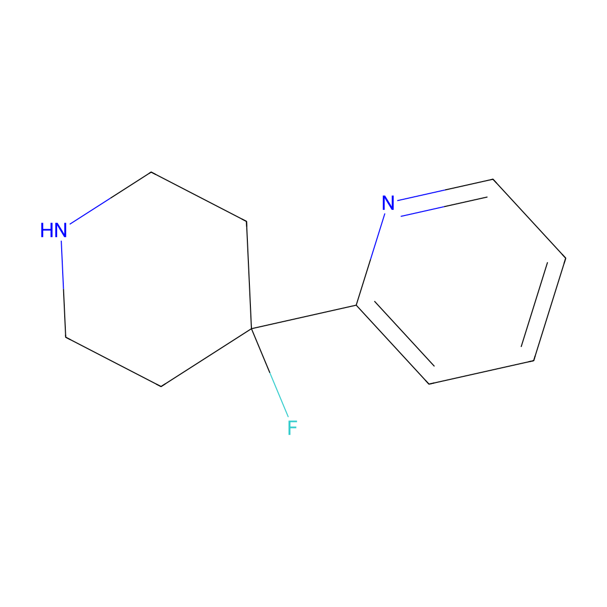 2-(4-Fluoropiperidin-4-YL)pyridine molecular structure, CAS 853576-43-9