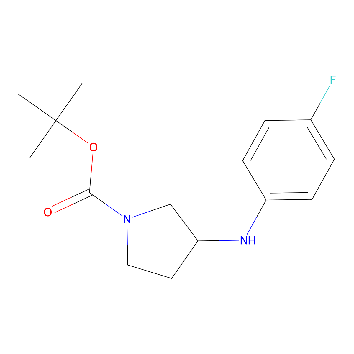 Tert-butyl 3-(4-fluoroanilino)pyrrolidine-1-carboxylate molecular structure, CAS 853577-87-4