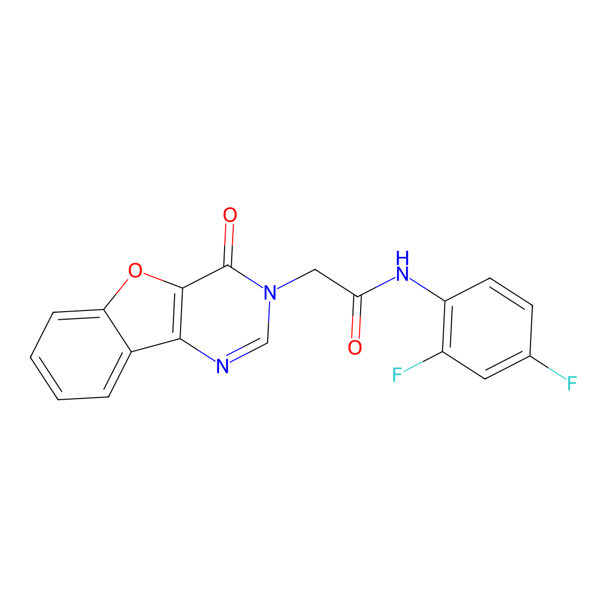 N-(2,4-difluorophenyl)-2-{6-oxo-8-oxa-3,5-diazatricyclo[7.4.0.0^{2,7}]trideca-1(9),2(7),3,10,12-pentaen-5-yl}acetamide molecular structure, CAS 853583-21-8