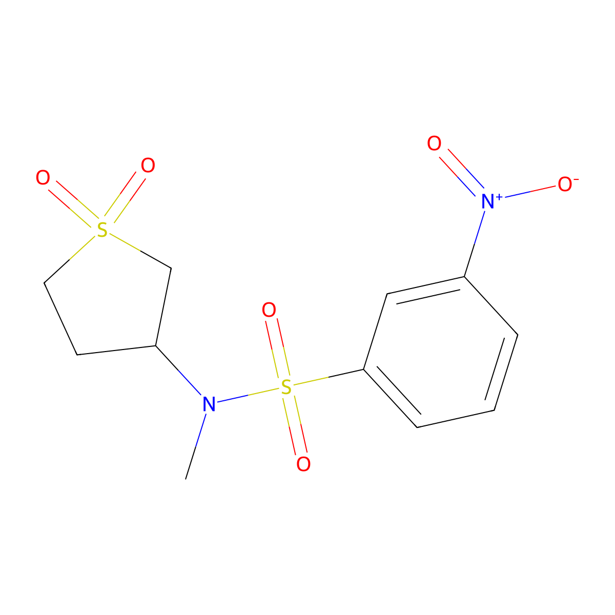 N-(1,1-dioxothiolan-3-yl)-N-methyl-3-nitrobenzenesulfonamide molecular structure, CAS 853586-23-9
