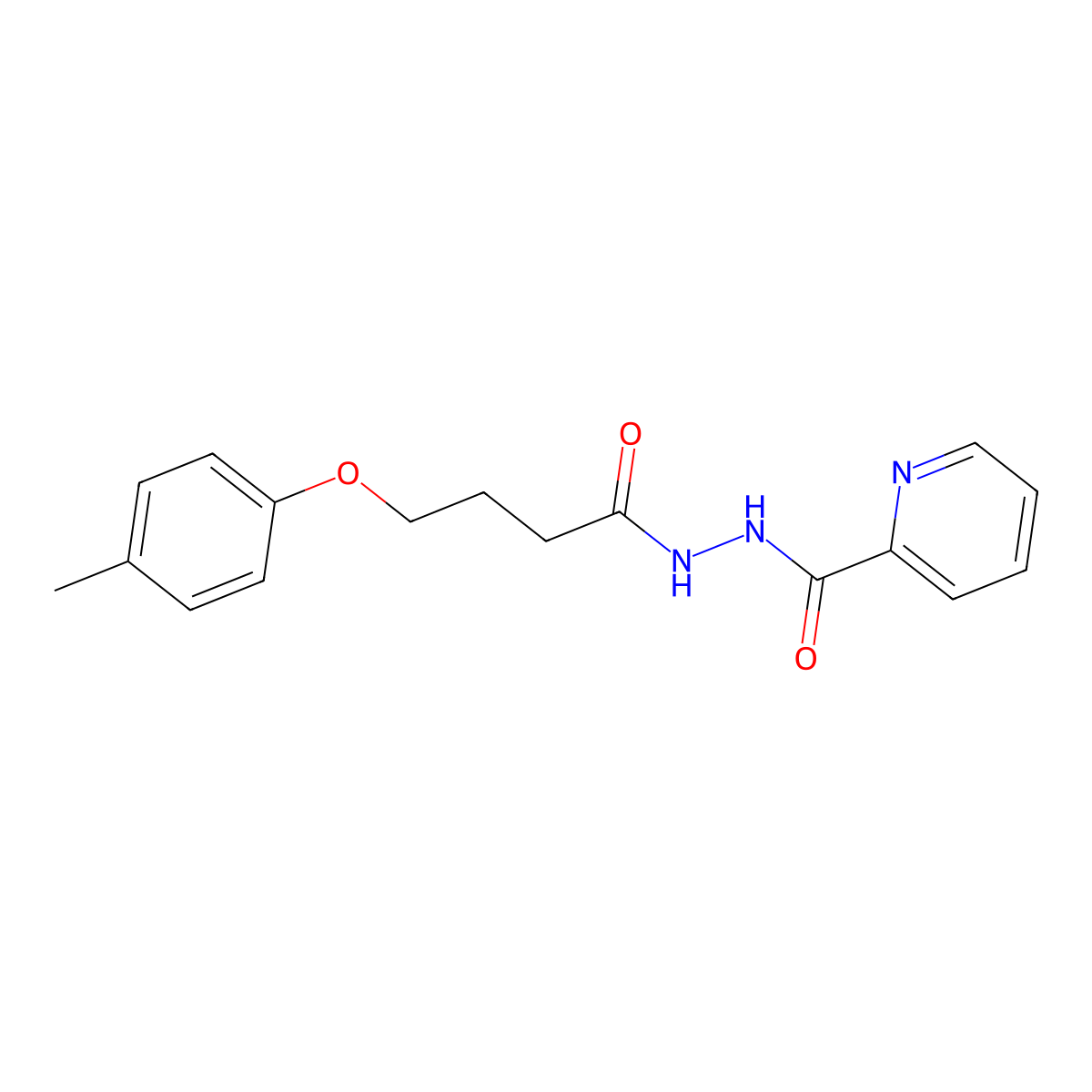N'-[4-(4-methylphenoxy)butanoyl]pyridine-2-carbohydrazide molecular structure, CAS 853591-14-7