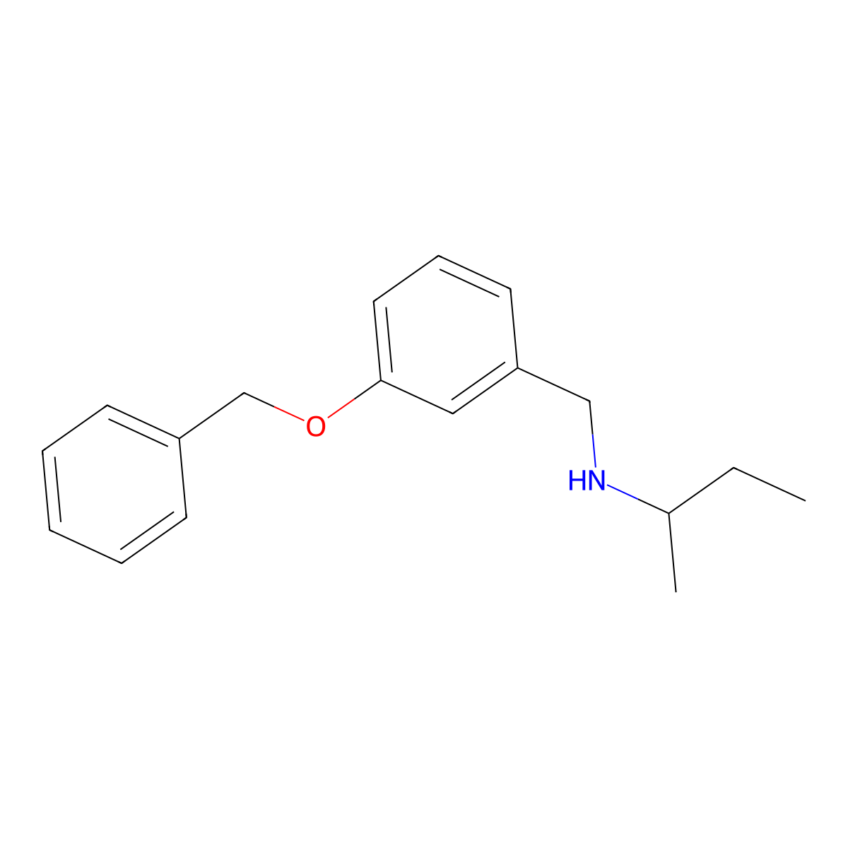 {[3-(Benzyloxy)phenyl]methyl}(butan-2-yl)amine molecular structure, CAS 853619-30-4