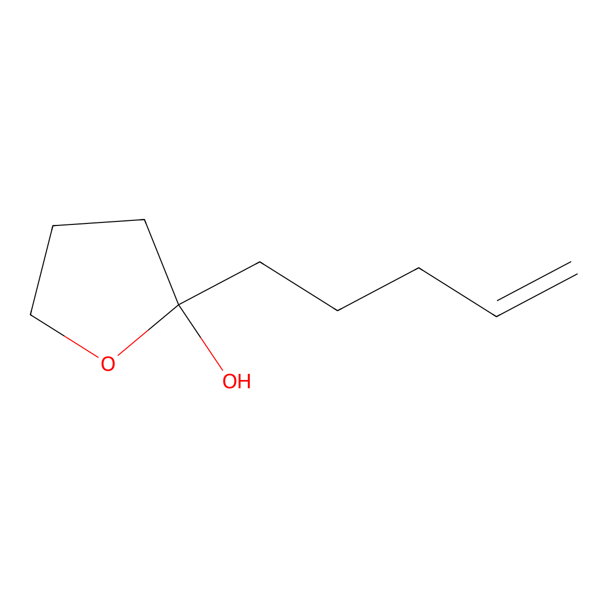 2-(Pent-4-en-1-yl)tetrahydrofuran-2-ol molecular structure, CAS 85362-51-2