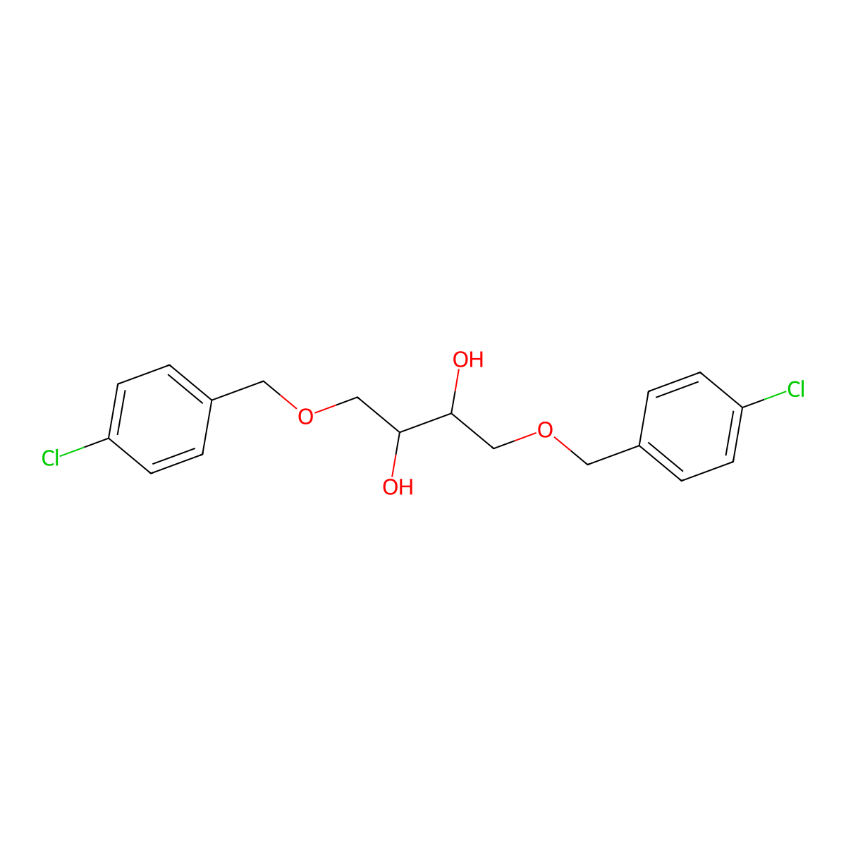 1,4-Bis[(4-chlorophenyl)methoxy]butane-2,3-diol molecular structure, CAS 85362-85-2