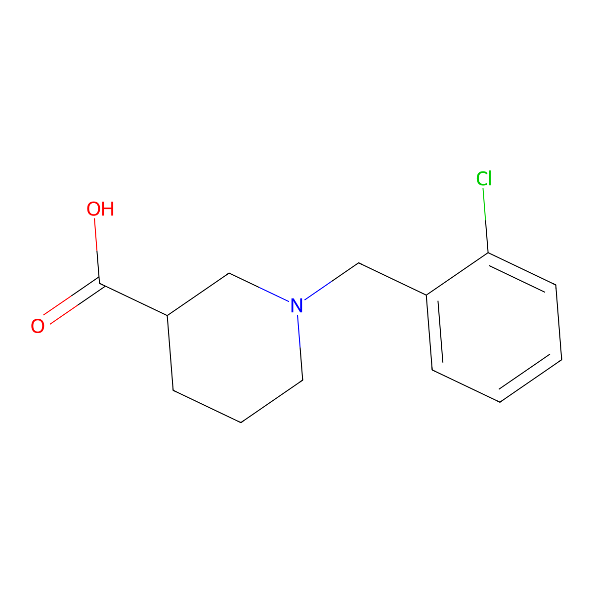1-(2-Chlorobenzyl)piperidine-3-carboxylic acid molecular structure, CAS 853649-08-8