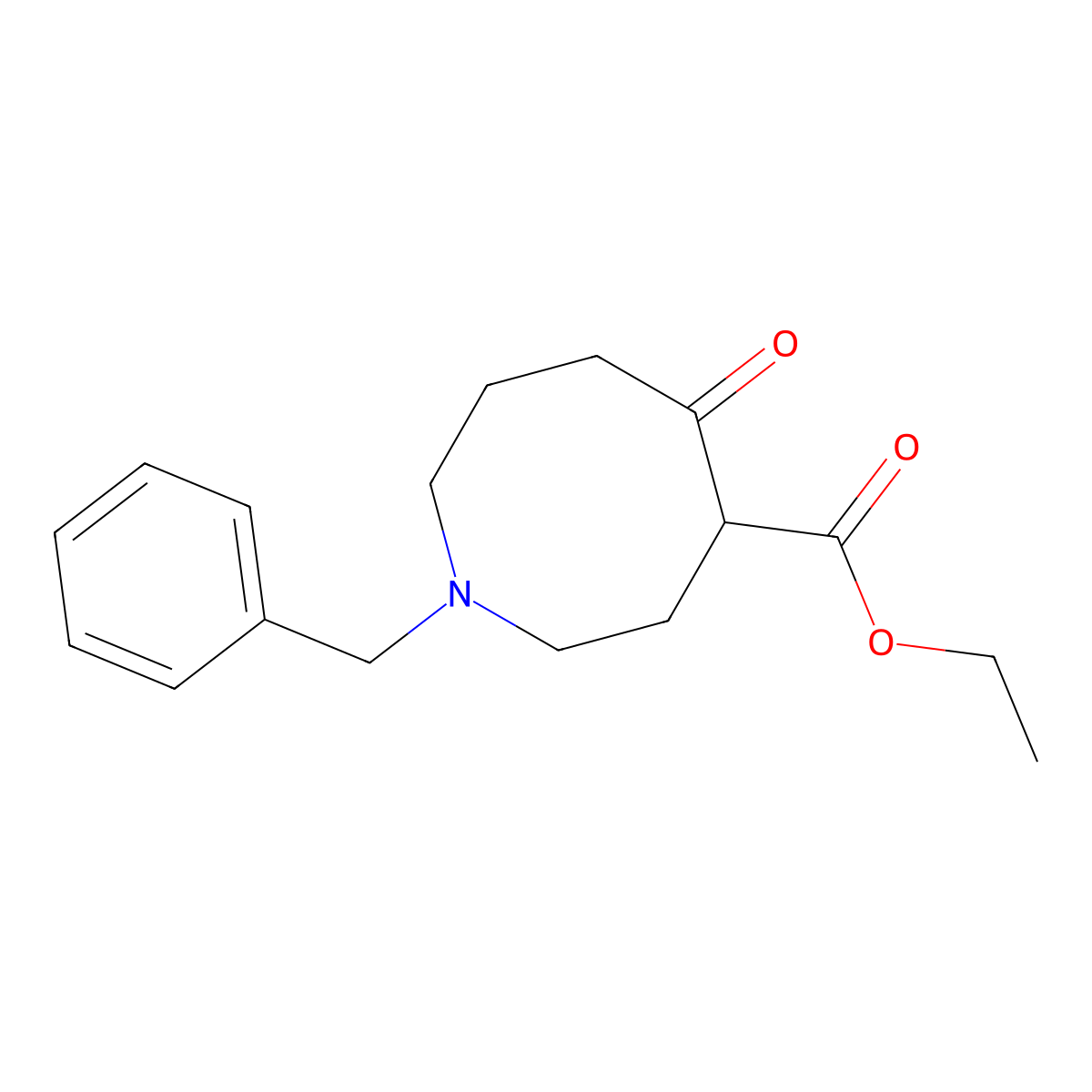 Ethyl 1-benzyl-5-oxoazocane-4-carboxylate molecular structure, CAS 85365-60-2