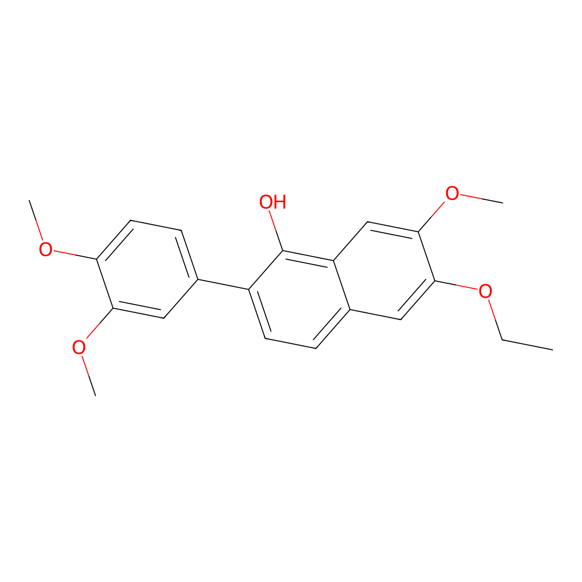 2-(3,4-Dimethoxyphenyl)-6-ethoxy-7-methoxy-1-naphthol molecular structure, CAS 85365-76-0