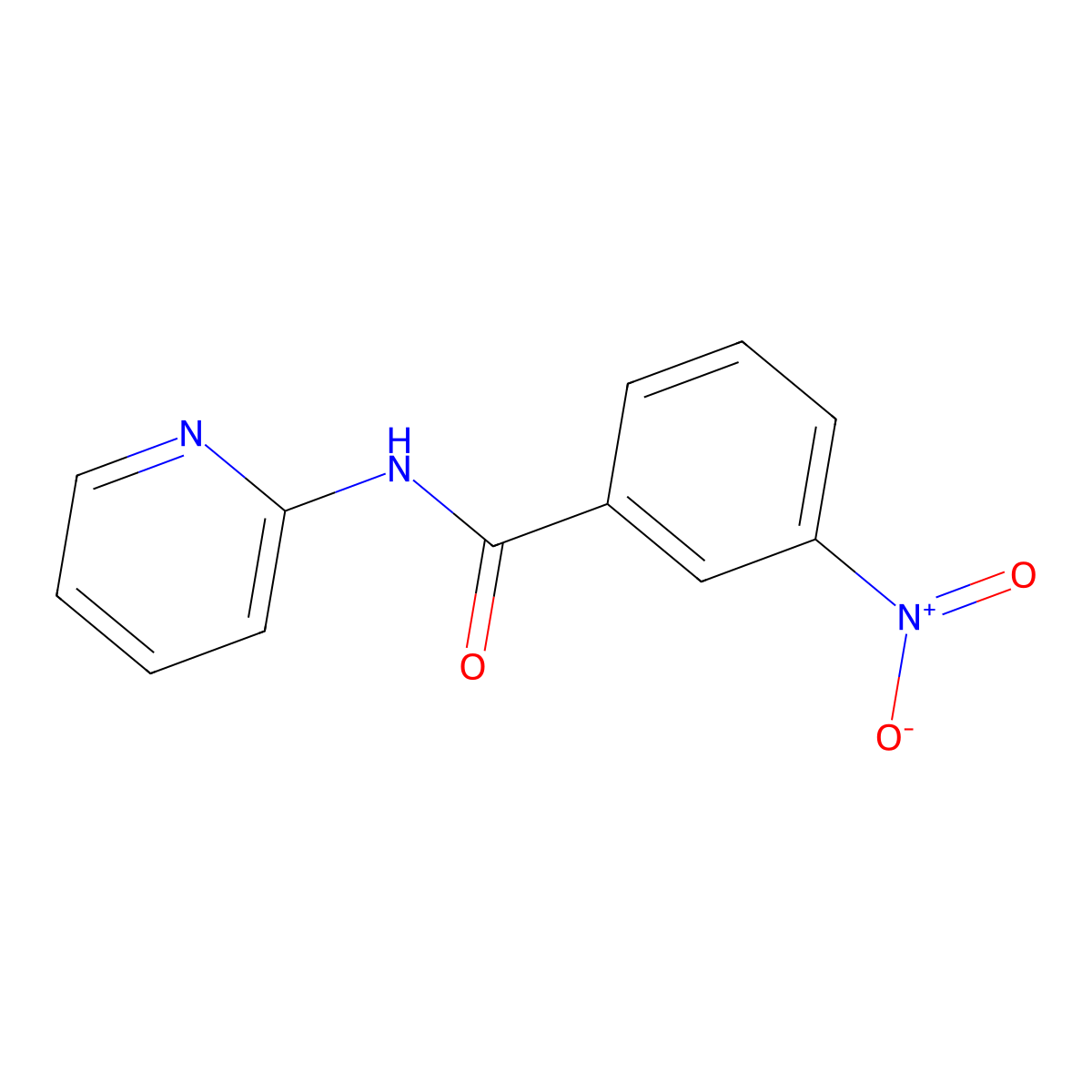 3-nitro-N-pyridin-2-ylbenzamide molecular structure, CAS 85367-01-7